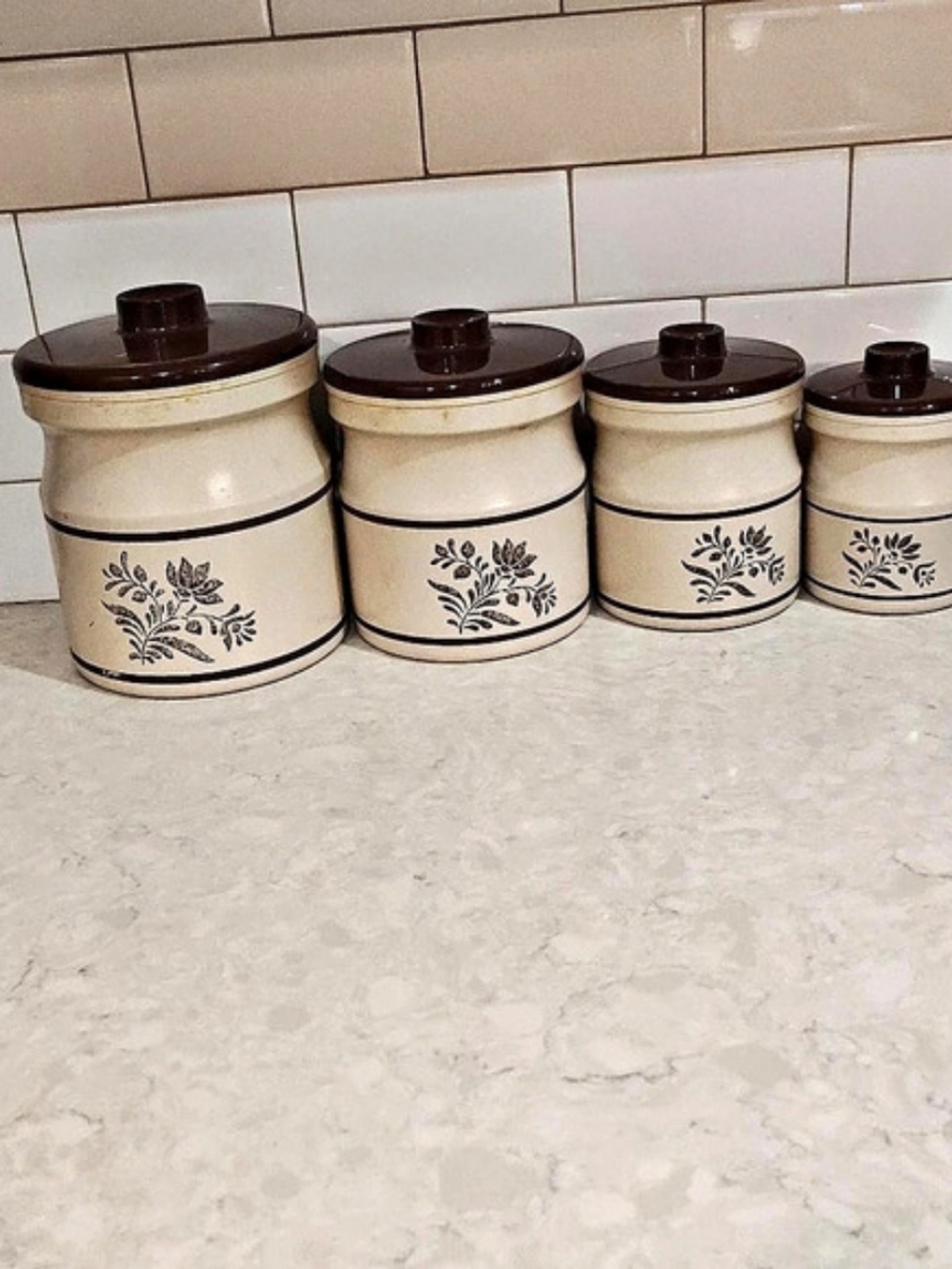 Vintage retro granny decor aluminum Kromex canister set